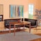 Baxton Studio Daymond Mid-Century Dark Brown Faux Leather and Walnut Brown Finished Wood 3-PC Dining Nook Set 186-11349-9305-Zoro - alternate 4